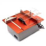 hzexun 360W Mini Tischsäge Handwerk Holzbearbeitung Desktop Kompakte Elektrische Hebemesser Doppelmotor Polieren Schneiden