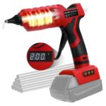 100W Schnurlose Heißklebepistole für Milwaukee 18V Batterie, elektrische Hochtemperatur-Klebepistole mit 10 Stück 11mm Klebestiften für Diy, Reparaturen, Kunst, Handwerk(Ohne Batterie)