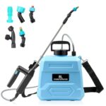 MaxAwe 8L Akku Drucksprüher, Elektrischer Pflanzensprüher mit USB Ladegriff, Rückenspritze mit verstellbarem Schultergurt, Gartensprüher Sprühlanze mit 5 Düsen, DruckSprühgerät für den Pflanzenschutz