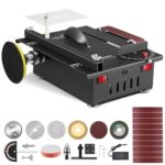 Mini Tischkreissäge & Bandschleifer Variable Geschwindigkeit,200W Minii kreissäge mit 0-90° Einstellbarer Schnittwinkel, Mini Desktop Elektrischer mit 4 Klingen, 30mm Sägeblatt von Handgemachtes Holz