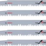 Bosch Accessories Bosch Professional 5x Säbelsägeblatt S 1531 L (für Brennholz, Grünholz, Weichholz, 240mm, HCS, S-Schaft, Zubehör für Säbelsägen)