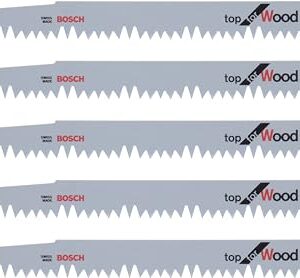 Bosch Accessories Bosch Professional 5x Säbelsägeblatt S 1531 L (für Brennholz, Grünholz, Weichholz, 240mm, HCS, S-Schaft, Zubehör für Säbelsägen)