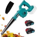 Akku-Laubbläser 18V | 300KM/H | Gang Bürstenlos Elektrische Luftgebläse | 16000RPM | 2x3.0Ah Akkus & Ladegerät für Garten, Laub,Staub & Schnee ﻿