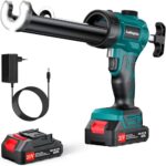 Akku-Kartuschenpresse Kompatibel mit Makita-18V, Kartuschenpistole Elektrische Silikonpistole mit 1 X 2000mAh, Stufenlose Gangschaltung, LED-Licht, Akku Silikonspritze für 300ml-Kartuschen