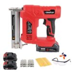 18GA Elektro Nagelpistole 21V, 2 in 1 Elektro Nagelpistole mit 2 x 2.0Ah Akku und Ladegerät, Schnurlose Nagelpistole mit 4000 Klammern für Holzarbeiten, DIY Projekt