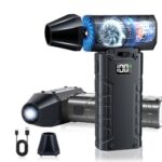 Elektrische Staubgebläse Druckluftspray, Compressed Air Duster 130.000 U/Min,100-Gang Einstellbar mit LED-Display & Licht, 6000mah Akku, Starkes Mini Gebläse Akku für PC, Laptop, Tastatur, Auto