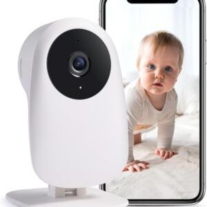 nooie Babyphone mit Kamera, Baby Kamera WLAN, Baby Monitor with Camera und APP, Gegensprechfunktion 1080P HD Nachtsicht Kompatibel mit Alexa und 2.4Ghz WiFi, Bewegungs Geräuscherkennung, Indoor