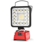 Akku Lampe für Einhell PXC 18V Akku, 48W 4800LM Led Arbeitsleuchte mit 2 USB für Camping, Autoreparaturen（Ohne Akku）