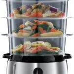 Russell Hobbs Dampfgarer [normale Größe] 9,0l (60 Minuten Timer + Abschaltautomatik, 3 spülmaschinengeeignete Dampfgarbehälter + Reisschale/Reiskocher + 6 Eierhalter/Eierkocher, BPA-frei) 19270-56