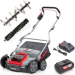 IKRA BOSCH 36V Akku 3in1 Vertikutierer Rasenlüfter IB-SR 36, Fangkorb 45l, Arbeitsbreite 36cm, inkl. Akku 36V 4Ah & Ladegerät