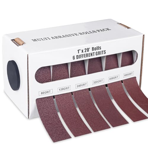 Happara Schleifleinen-Set auf Rolle im Spender, 6-teilig (Körnung 80-600)