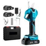 Akku Astschere Elektrische Gartenschere mit Bürstenlosem Motor, Akku Astschere mit Ladeanzeige, SK5 Klingen Max Schnittdurchmesser 50mm, für die Garten, 2x2000mAh Akku