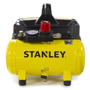 Stanley Kompressor DN200/8/6 - Luftkompressor 8 Bar - Füsterkompressor mit 6L Tankkapazität - Ölfreie Saugkompressor 105L/Min - Mit Griff und Anti-Rutsch-Füßen - Geeignet für Druckluftwerkzeuge