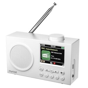 Mycket Tragbares DAB/DAB+ Radio, UKW Digital Radio mit 2025 Neuesten Signalempfängertechnologie, FM Wiederaufladbar Radio mit Bluetooth 5.0, Dual Wecker, 40 Voreingestellte, 2,4 "großes Farbdisplay