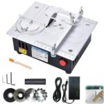 Mini Tischkreissäge für DIY-Holzbearbeitungsprojekte,7-Gang-Netzteil Einstellbarer,Tischkreissägen Tragbare Präzisions Table Saw 0,1-15mm Sägeblatt Höhenverstellbarer, Arbeitserleichterung für Jeden