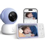 BOIFUN 2K/3MP Babyphone mit Kamera WLAN, Nachtsicht ohne sichtbares Licht, 5 Zoll Video Babyfon mit App, 360° Automatische Verfolgung, Weinen-, Bewegungs- und Geräuscherkennung, Temperaturerkennung