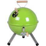 Nexos YG00263_G Mini Grill Kugelgrill Holzkohlegrill für Garten Terrasse Camping Festival Picknick BBQ Barbecue Ø 30 cm grün