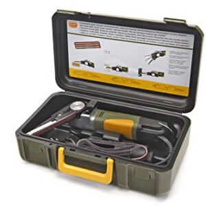 Proxxon Bandschleifer BS/E (Präzision Schleifer 80 W; je 2x Schleifband 10 x 330 mm K80, K180; Schleifarm Schwenkbar) 28536