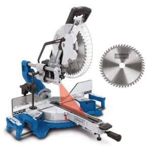 Scheppach Kappsäge HM305SL mit Laser | 180mm Schnitthöhe | 340mm Schnittlänge | 2000W | Ø305mm Sägeblatt | Softstart & Posaunenauszug | Beidseitig 48°neigbarer Sägekopf | Kapp-Zugsäge Gehrungssäge