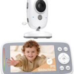 BOIFUN Babyphone mit Kamera, 4 Zoll 720P Monitor, Ohne WLAN, Nachtsicht, Energiesparmodus, 10 Stunden Akkulaufzeit, 2 Wege Audio, Schallerkennung, Temperaturerkennung, 3X Zoom, Schlaflieder