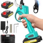 Akku Astschere, Profi 33mm Bürstenlose 800W Elektrische Gartenschere mit 2x2000mAh 21V Lithium-Akkus, Leistungsstarke, 6-8h Laufzeit,Akku Schere für Obstbäume, Weinreben,Gartenschnitt, Zweige