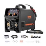 VEVOR Pro MIG-Schweißgerät, 250 Ampere Pluse MIG-Schweißer, 5-in-1 Synergie-Welder Gasloses MIG, Gas-MIG, MMA, Lift-TIG, MIG Pluse mit IGBT-Wechselrichtertechnologie und LCD-Bildschirmanzeige