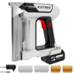 2-in-1 Akku Tacker Nagelpistole mit 4.0Ah Batterien, 800W Rückstoßfrei Elektrotacker Elektronagler mit 2000 Gerade Nägel und 2000 U-förmige Nägel, für Holz/Stoff/Teppich