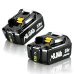 2X 18V 8.0Ah Akku für Makita, Powtree Ersatzakku für Makita 18V BL1860B Kompatibel mit BL1860 BL1850 BL1850B BL1840 BL1840B BL1830 BL1830B BL1815 LXT Akku-Elektrowerkzeuge mit LED-Anzeige