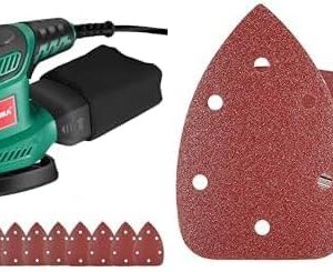 HYCHIKA 200W Deltaschleifer + 60 Stück Schleifpapier Set für Dreieckschleifer