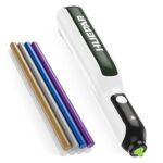 Heißklebepistole, Huepar 6S vorwärmender, kabelloser, schnell heiß werdender Schmelzklebestift, wiederaufladbare Lithium-Ionen-Akku Mini-Klebepistole mit 8 Ersatzpatronen für Hausreparatur, DIY