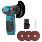 12V Akku Winkelschleifer mit 1x 3000mAh Batterien, Kabelloses Elektrisches Trennschleifer 18500rpm,78MM,Mini Akku Flex zum Schneiden, Polieren und Schärfen
