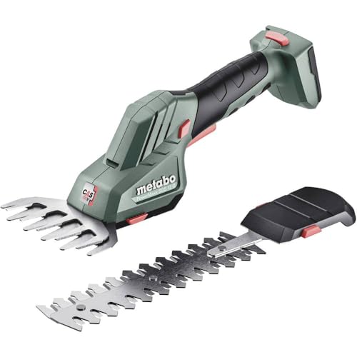 Metabo Akku-Strauch- und Grasschere PowerMaxx SGS 12Q (601608850) 12V, werkzeugloser Schnellwechsel, präzise Schnitte an Büschen + saubere Rasenkanten, ohne Akku