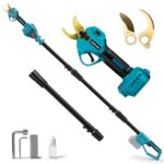 Akku Astschere Elektrisch Gartenschere 2 IN 1 Teleskop Stange für Makita 18V, Elektrische Bürstenlosen Astsäge Batterie Schere LCD baumschere zum Beschneiden von Bäumen Obstbäumen (ohne Akku)