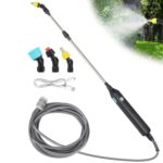 DAJASD Akku Drucksprüher, 3.7V Elektrischer Pflanzensprüher mit 3m Schlauch und 3 Düsen, Elektrischer Drucksprüher, Drucksprüher Akku, Gartenspritze Drucksprüher für Garten Hof Rasen Unkraut