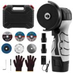 Mini Winkelschleifer,16.8V Akku Mini Flex mit 2x6000mAh Akkus,19800 U/min 6x76mm Schneidscheiben, Professional Mini Akku Winkelschleifer Set Geeignet zum Schneiden, Polieren und Schleifen