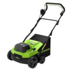 Greenworks 48V (24V x2) Brushless Vertikutierer & Rasenlüfter 2-in-1, 38 cm Arbeitsbreite, 5-Fach Höhenverstellung, 45L Fangkorb, Klappbarer Griff, Akku Gartenwerkzeug ohne Akku, Modell GD2X24SC38II