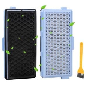 Miele HEPA Staubsauger Filter für S8340 Active AirClean SF-HA 50 - Ersatz für Compact C1 C2 Complete C2 C3 S4 S5 S6 S8 Serie - 2 Stück mit Staubpinsel