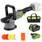 WORKPRO 20V Akku Poliermaschine, Auto Poliermaschine Polierer Kabellos mit 7 Geschwindigkeiten (2000-5000 RPM), 1 x 4,0Ah Batterie, Doppelter Wirkung, Mit Aufbewahrungstasche, Für Auto, Böden, Fliesen
