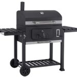 tepro Toronto XXL, Holzkohlegrill/Grillwagen, Grillfläche: ca. 71,5 x 46 cm, Edelstahl-Griff, Thermometer und höhenverstellbarer Kohlebene, Kaminanzug und Kohleklappe, Maße ca. 152 x 73 x 137 cm