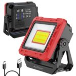 AuRiver LED Arbeitsleuchte, 2000 Lumen Super Helle Werkstattlampe, Akku Lampe Inspektionslampe und Powerbank mit Magnetfuß und 180° Drehbar, für Garage Werkstatt Camping Grill Wandern
