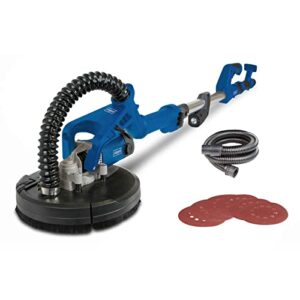 Scheppach Wand & Deckenschleifer DS920 | 710W, Ø 215mm, bis 90° neigbarer Schleifkopf, teleskopierbar, Trockenbauschleifer inkl. 6 Schleifscheiben, Absaugadapter & Absaugschlauch & LED-Arbeitsleuchte