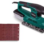 Schwingschleifer 240W - Effektive Schleifmaschine [11.000 U/min] Schleifer Holz, 90x187mm, Inkl. Staubsammelbehälter & 12 Schleifpapiere