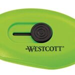 Westcott E-16474 00 Mini-Cutter mit Keramik-Sicherheitsklinge, automatisch einziehbar und integriertem Magnethalter, grün