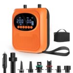 Mojimdo Elektrische SUP Pumpe 20 PSI, Kabellos Wiederaufladbar, 5 Modi & Custom Modus, Kompakt mit Trageschlaufe, Auto-Off & PSI/Pa Umschaltung, Luftpumpe für Kajaks, Zelte & Luftmatratzen