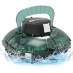 WINNY POOL CLEANER Winny 200 Poolroboter, Poolsauger kabellos mit Akku, 75 Min. Laufzeit, für Aufstellpools bis 60 m², Doppelfiltration, Automatisches Parken, Kompakt Leicht (Transparent Grün-Weiß)