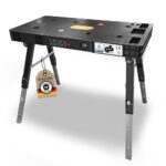 ELITE 6-in-1 Profi-Werkbank – Mobile, multifunktionale für DIY und Handwerk, als Werktisch, Sägebock, Rollbrett, Tisch, Transportroller und Steckdose nutzbar, TÜV- & GS- und VDE geprüft