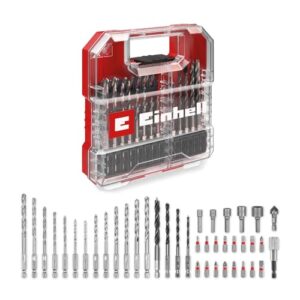 Original Einhell L-CASE 40-tlg. Bit- und Bohrer-Set (25-mm-Bits, Schnellwechselbithalter, Steckschlüssel, Senker, Metall-, Stein- und Holzbohrer inkl. Aufbewahrungsbox)