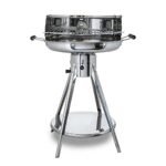 Aktiva Holzkohlegrill Rundgrill – Edelstahl Grill mit Belüftung – Outdoorgrill mit Edelstahl Grillrost – Garten Holzkohlegrill Ibiza