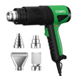 COMTO 1800W Heißluftfön - Erwärmt in 1,5 s, 50°C-650°C, 2 Geschwindigkeiten & Überhitzungsschutz, mit Schutzabdeckung, 1,8 m Kabel, für Abbeizen von Farbe, Fahrzeugbeklebung (4 Düsen)