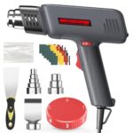 JOJOrec 2000W PROFI-Heißluftpistole, Variable Temperaturregelung 50°C–600°C Heissluftgebläse mit 6 Zubehör, Keramik-Heizkern, Überlastschutz, Elek-Heißluftfön Schnelle Erwärmung heat gun (2025 Neu)